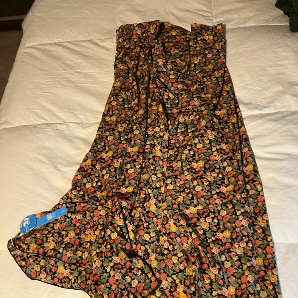 Cupshe Floral Maxi Skirt - Black and Orange